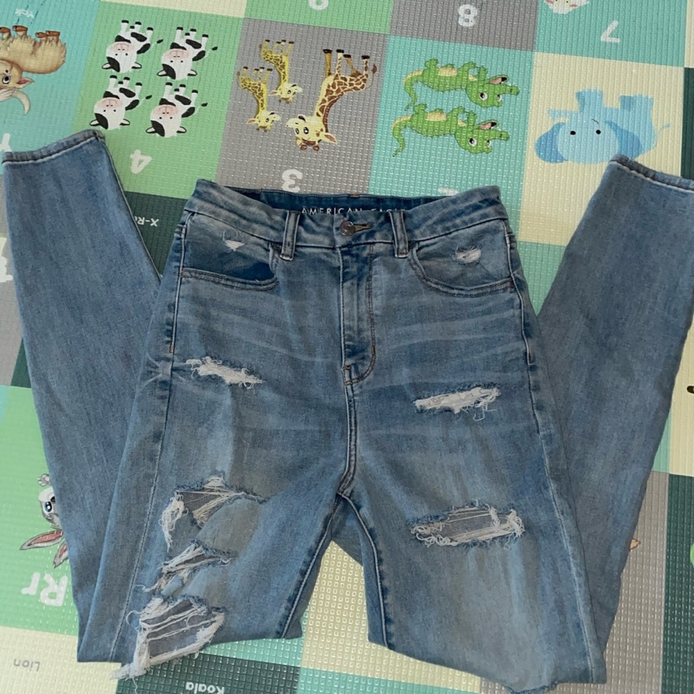 AE Ne(x)T Level Ripped Curvy Super High-Waisted Jegging